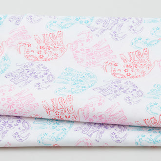 Elephant - Outline White 2 Yard Cut