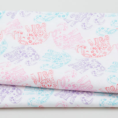 Elephant - Outline White 2 Yard Cut