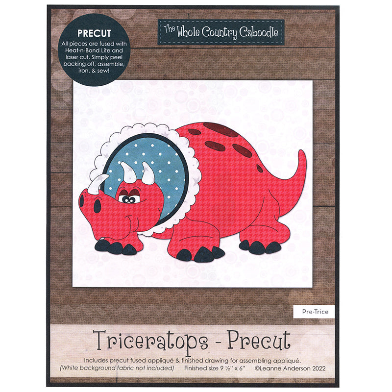 Triceratops Precut Fused Applique Pack Primary Image