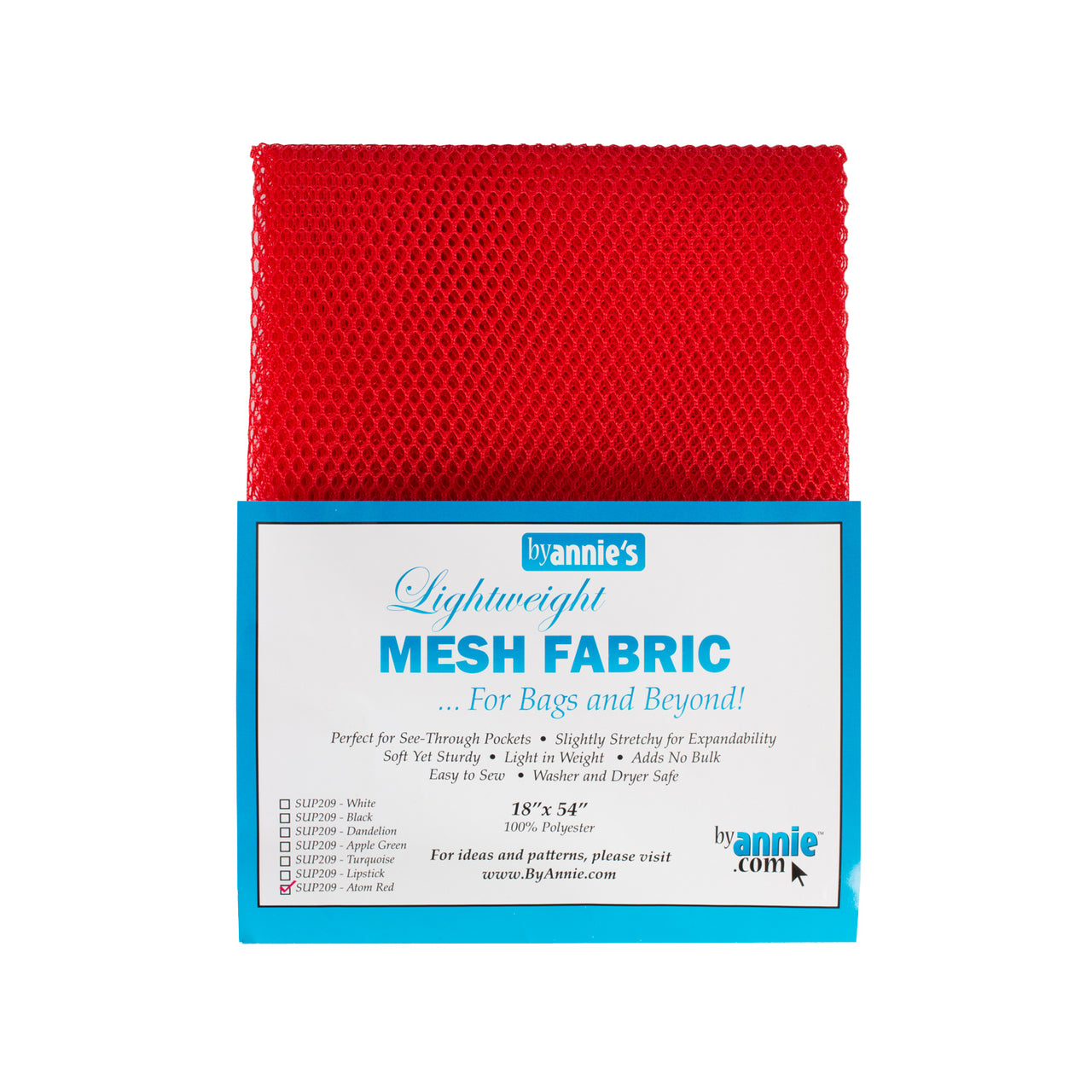 ByAnnie Lightweight Mesh - 18" x 54" - Atom Red Primary Image