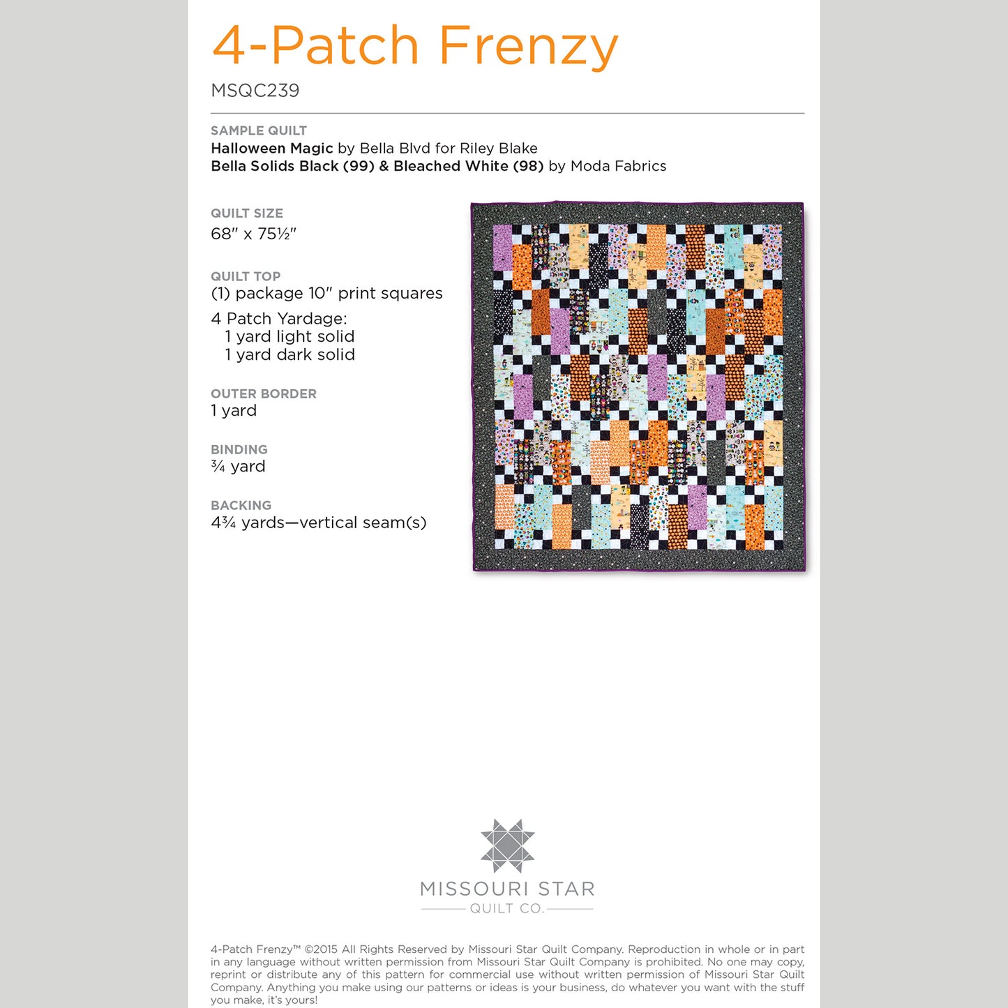 Digital Download - 4- Patch Frenzy Quilt Pattern by Missouri Star Alternative View #1