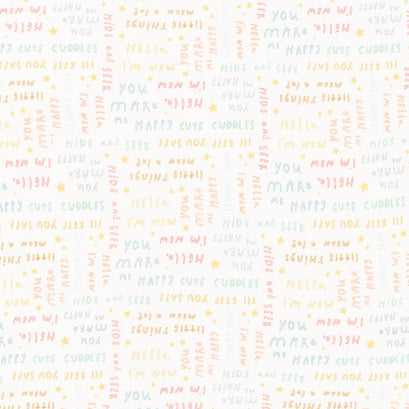 Little Things - Text Off White Yardage