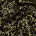 Holiday Flourish Holiday - Swirls Black Metallic Yardage Alternative View #1