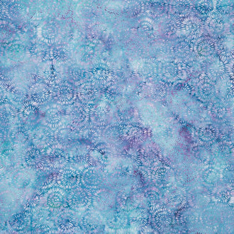 English Lavender Batiks - Dandelion Petals Teal Yardage