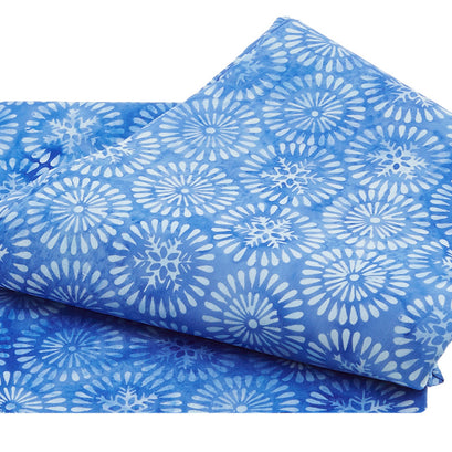 Festive Batiks - Blue Circular Snowflakes 2 Yard Cut