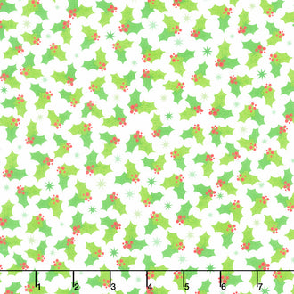 Bright Christmas - Holly Snow Yardage