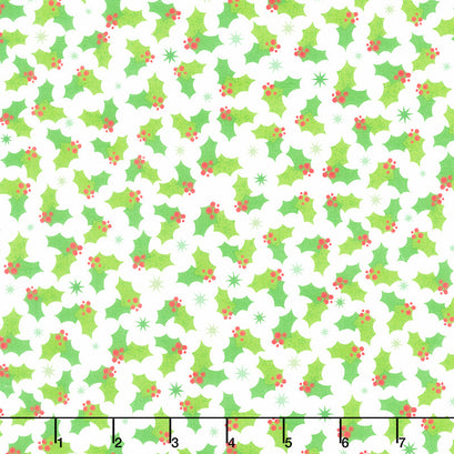 Bright Christmas - Holly Snow Yardage