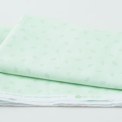 Dorothy Jean's Flower Garden - Dots & Leaves Green 2 Yard Cut