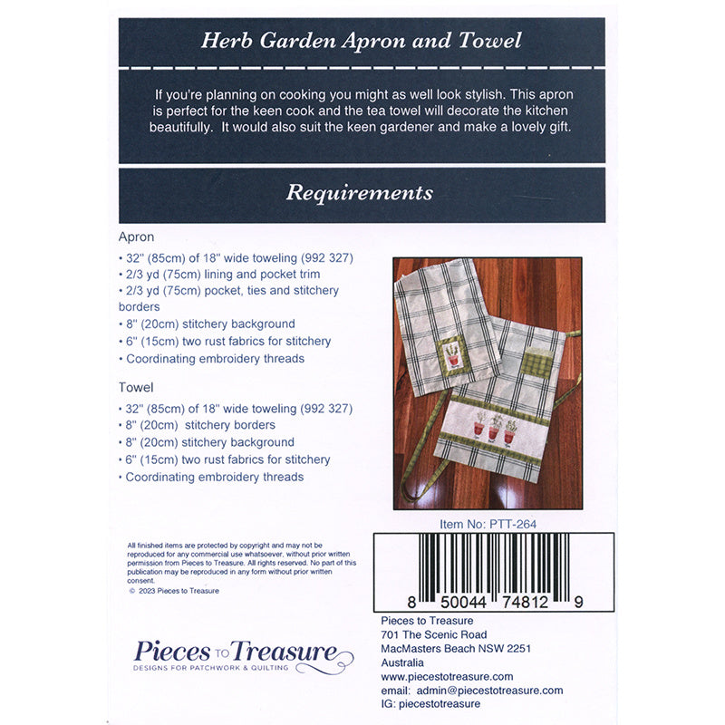 Herb Garden Apron and Tea Towel Pattern Alternative View #1