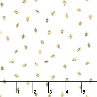 Homemade - Bumble Bees White Yardage