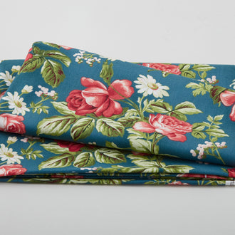 My Secret Garden Favorites - Rose Bouquet Blue 2 Yard Cut