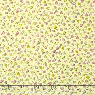 Soho Calicos - Pinks Vine Light Sage Yardage