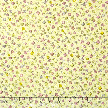 Soho Calicos - Pinks Vine Light Sage Yardage