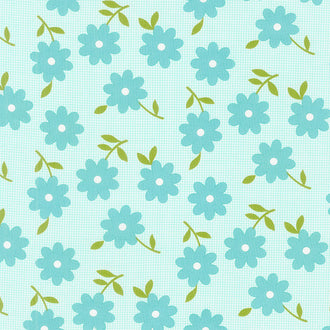 Flower Power - Peace Out Posies Aqua Yardage
