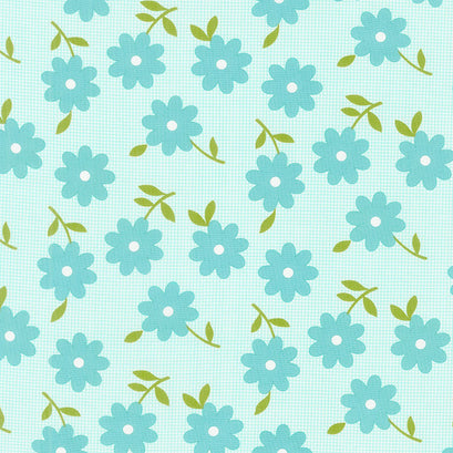 Flower Power - Peace Out Posies Aqua Yardage