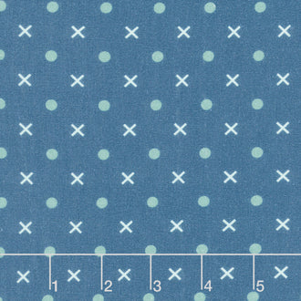 Bee Dots - Dots and X's Denim 108" Wide Backing