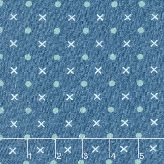 Bee Dots - Dots and X's 108" Wide Backing Denim Primary Image