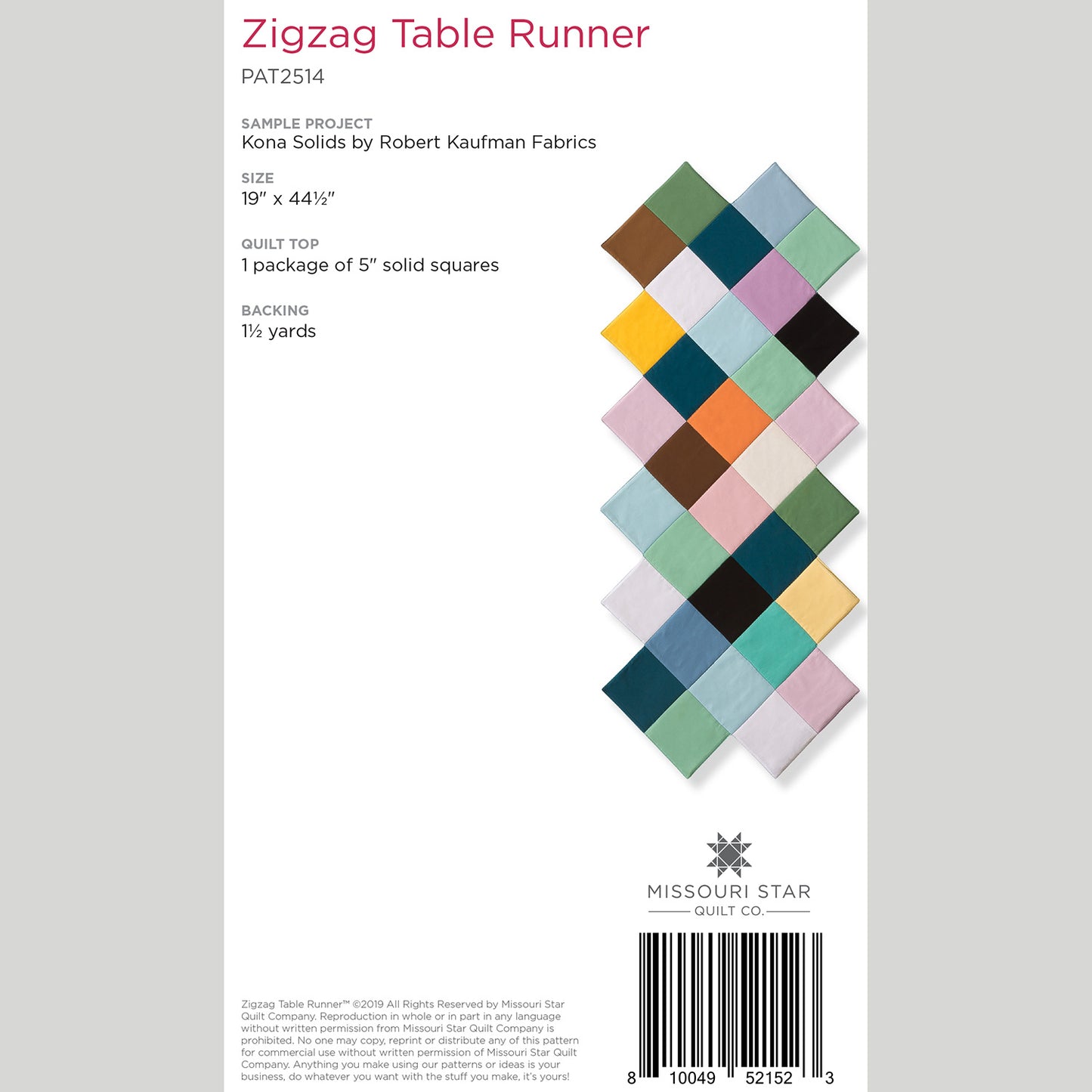 Digital Download - Zig Zag Table Runner Pattern by Missouri Star Alternative View #1