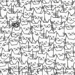 108" Quilt Back - Packed Cats White 108" Wide Backing