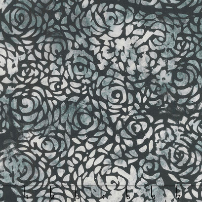108" Wide Back Batik - Abstract Rose Gray Backing