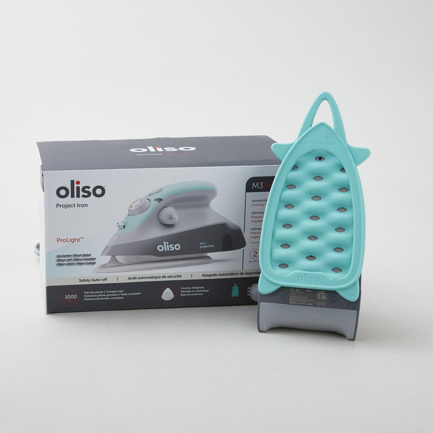 Oliso® M3PRO Mini Project Iron with Trivet - Aqua Alternative View #4