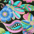 Alluring Butterflies - Floral Paisley Black Metallic Yardage Alternative View #1