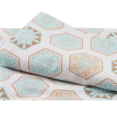 I Love Sn'gnomies 2 Ply Flannel - Hexi Snowflakes Multi 2 Yard Cut