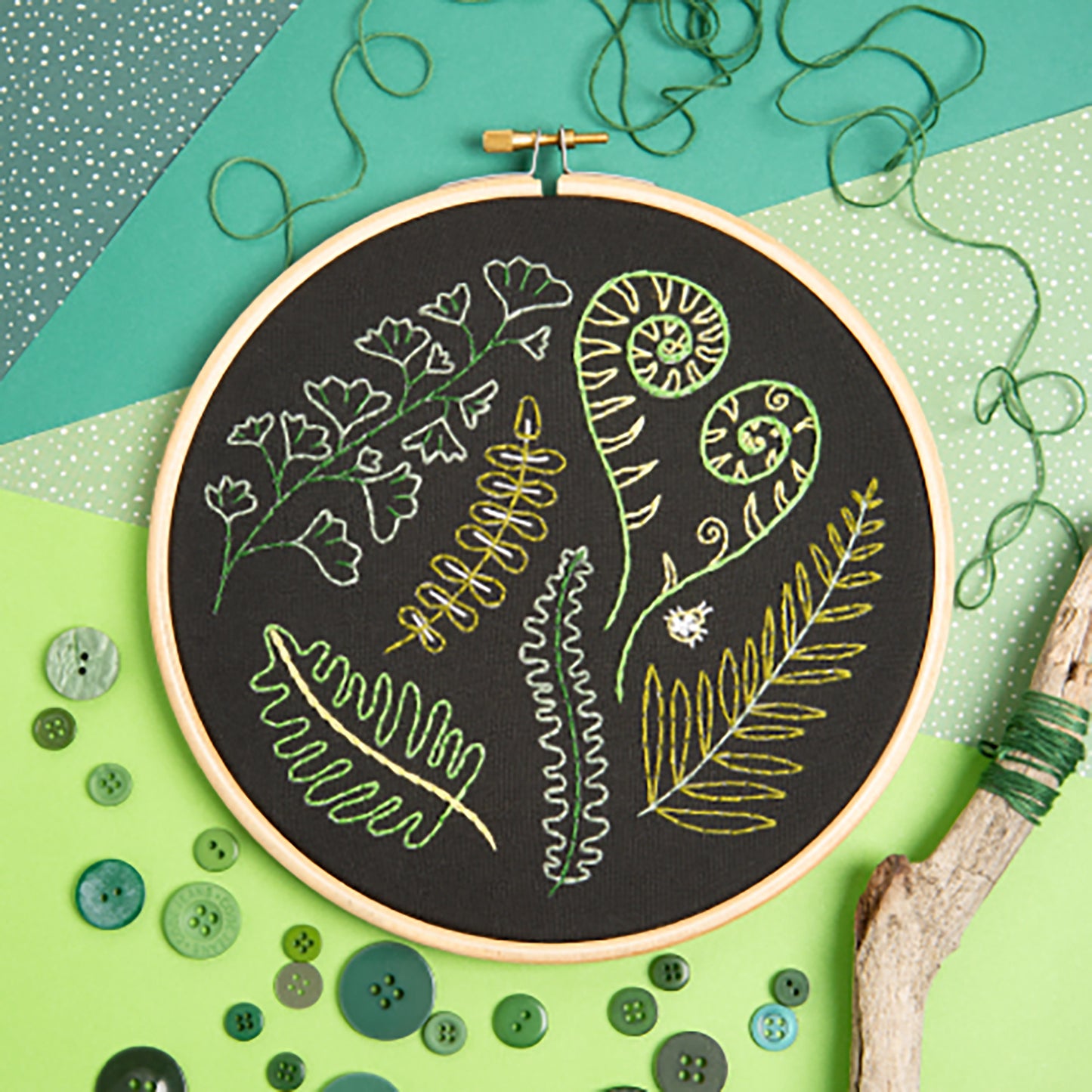 Black Forest Ferns Embroidery Kit Primary Image