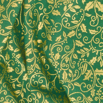 Holiday Charms - Holly Green Metallic Yardage Alternative View #1