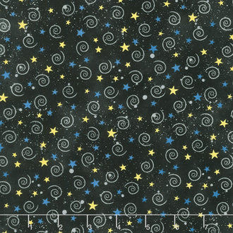 Hocus Pocus - Starry Sky Black Multi Yardage