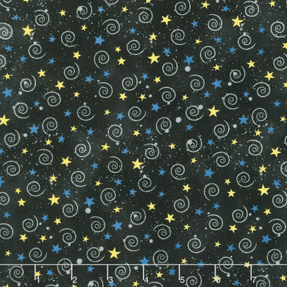 Hocus Pocus - Starry Sky Black Multi Yardage