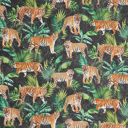 Naturescapes - Jungle Queen Tigers Black Multi Yardage Primary Image