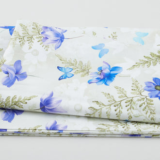 Floral Fantasy - Sweet Blossoms Blue 2 Yard Cut