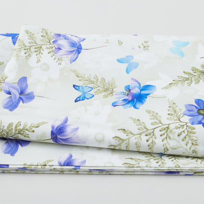 Floral Fantasy - Sweet Blossoms Blue 2 Yard Cut