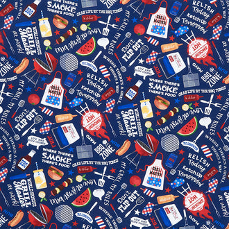 Novelty - Barbecue Tools & Accessories Navy Yardage