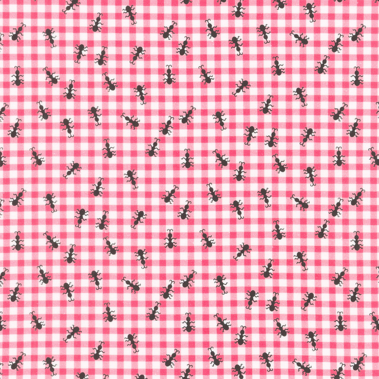 Novelty - Ants On Gingham Pink Yardage Primary Image