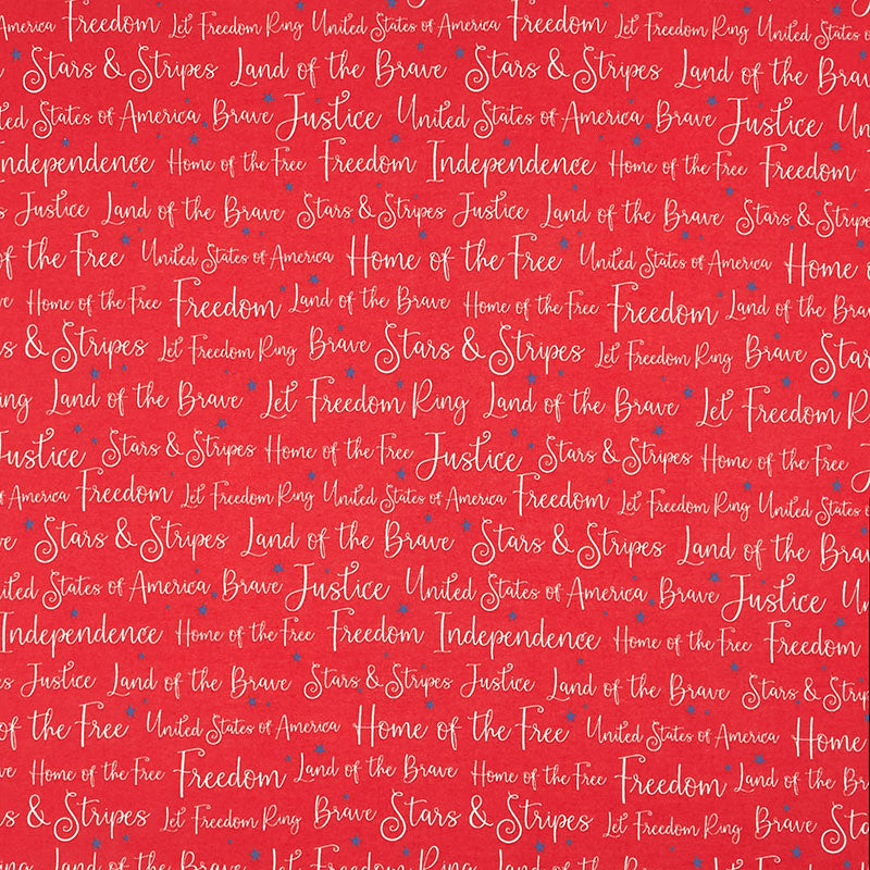 Land of the Brave - Words Red Yardage Primary Image