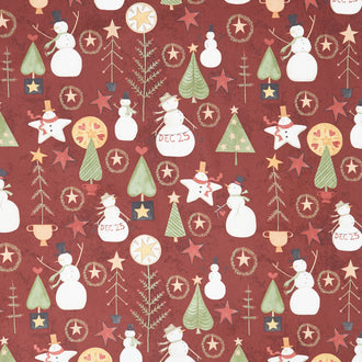 Kringle - Jacks and Trees Red Yardage