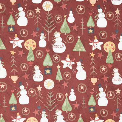 Kringle - Jacks and Trees Red Yardage