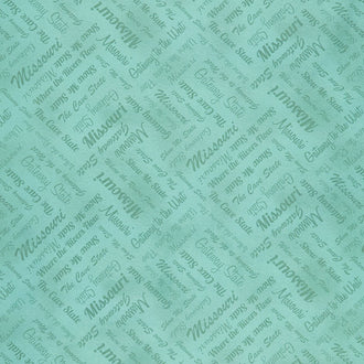 Missouri Shop Hop 2022 - Text Hop Teal Yardage