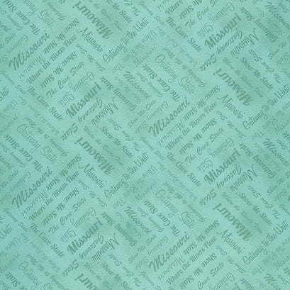 Missouri Shop Hop 2022 - Text Hop Teal Yardage