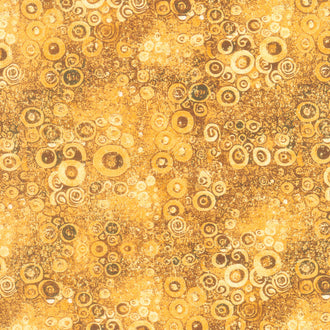 Wings of Gold - Floral Scroll Gold Metallic Yardage
