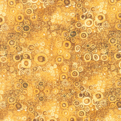 Wings of Gold - Floral Scroll Gold Metallic Yardage