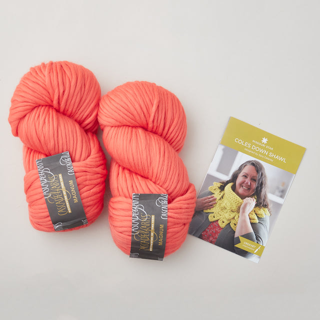 Coles Down Shawl Crochet Kit - Living Coral Primary Image
