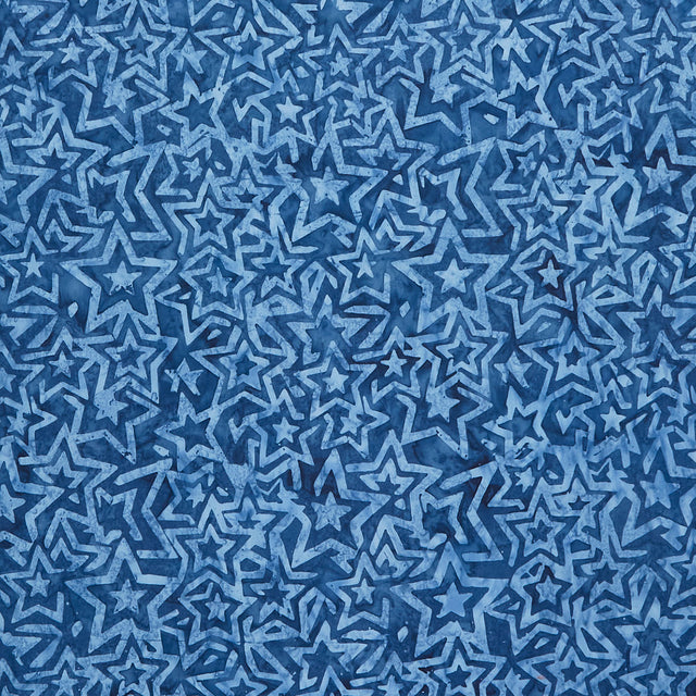Tonga Batiks - Liberty - Packed Tie Dye Stars Denim Yardage Primary Image