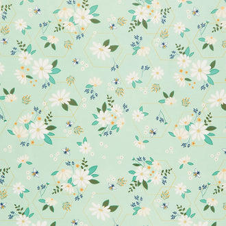 Daisy Fields - Main Mint Metallic Yardage
