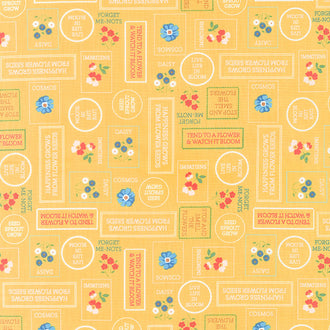 Forget-Me-Not - Stamps Ochre Yardage