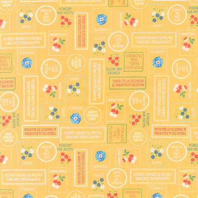 Forget-Me-Not - Stamps Ochre Yardage