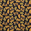 Earth Song - Leopards Black Metallic Yardage Primary Image
