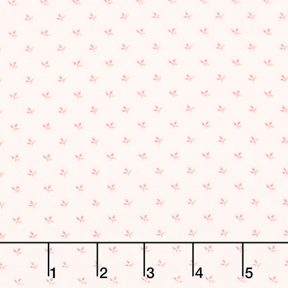 Strawberries and Cream - Tiny Leaf Sprig Yardage